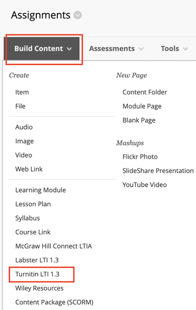 turnitin lti assignment