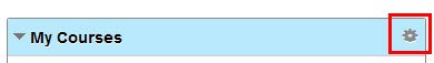 Hide your course by clicking on the gear icon on the right of the My Course module