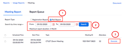 Generate Zoom polling report
