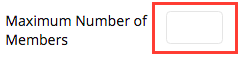 fill in a number for the maximum number people to sign up to the group