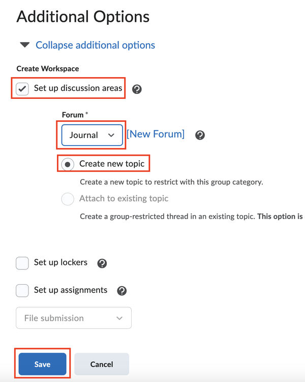 set up additional options