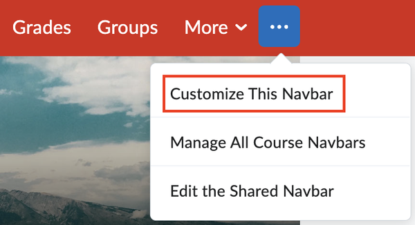 Customize course navbard