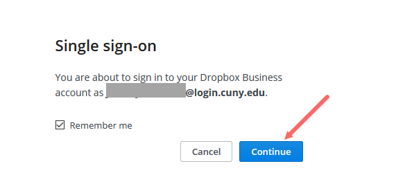 Dropbox single sign-on