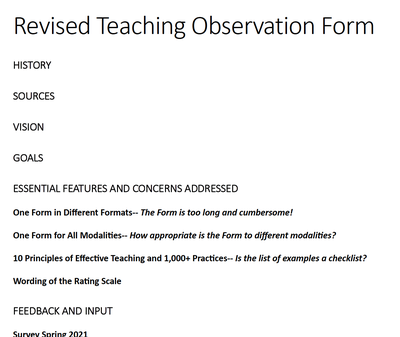 Revised Teaching Observation