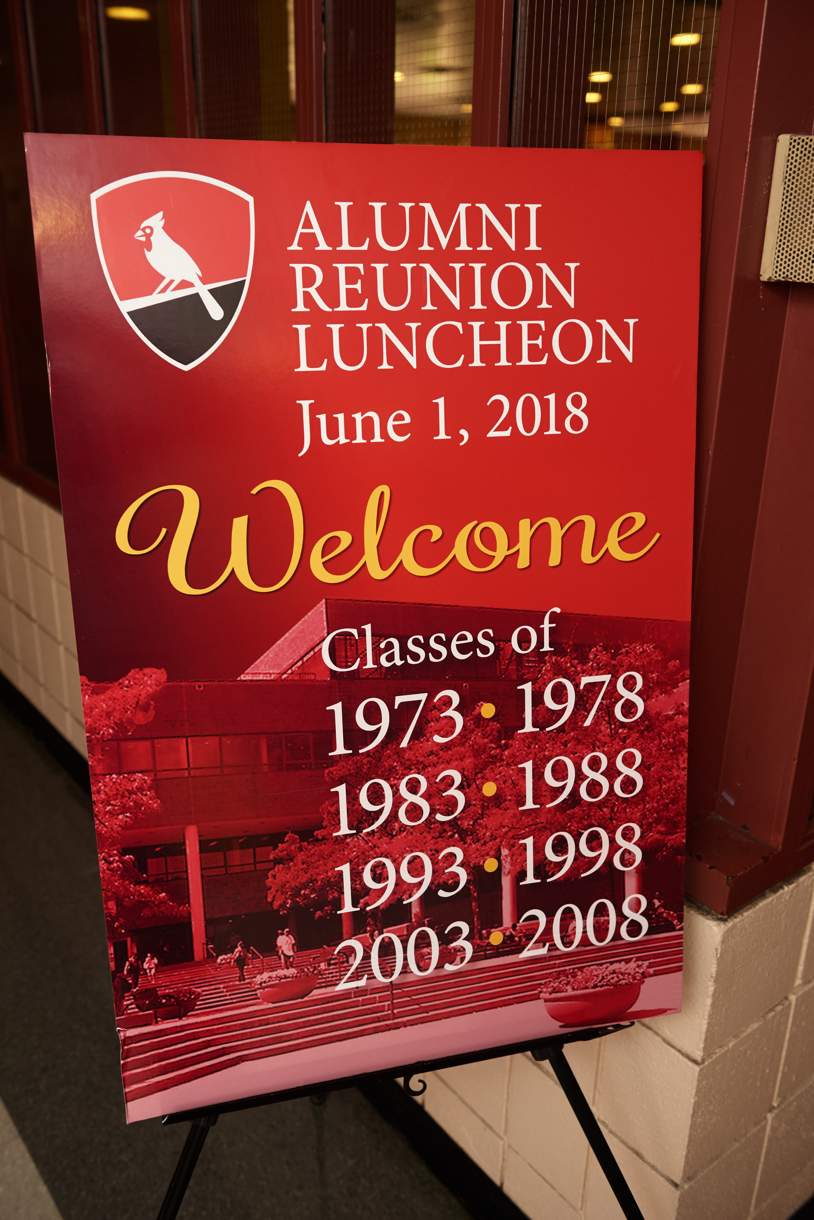 Welcome Sign to Class Reunion Luncheon