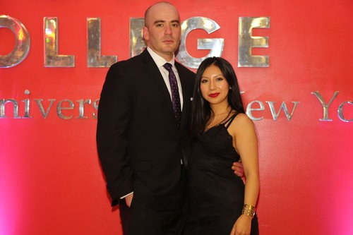Couple in the atrium at the graduates dinner