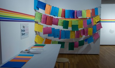 Photo of  My Pride Story Message writing installation