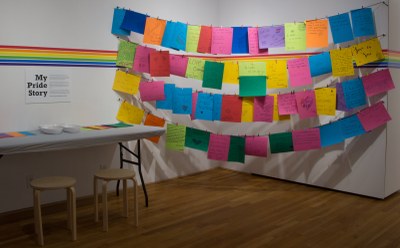 Photo of My Pride Story Message writing installation