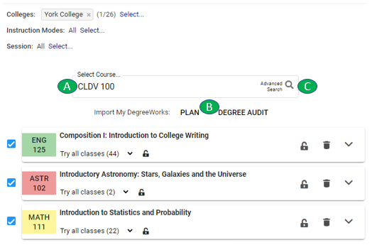  Schedule Builder legged