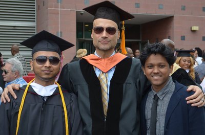 Irshaad Ishmail, Prof. Mychel Namphy, and Rishaad Ishmail