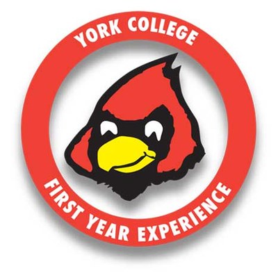 York college cardinal Mascot logo