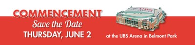Commencement Save the Date Thursday, June 2at the UBS Arena in Belmont Park