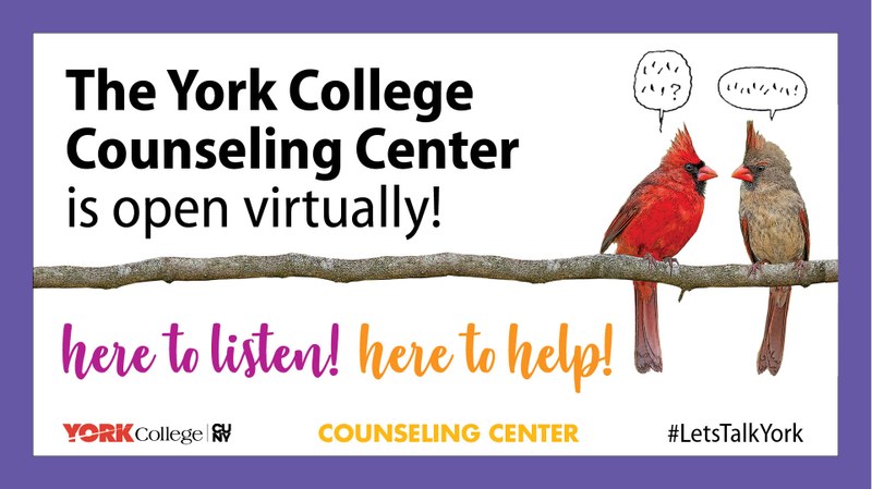 The York College Counseling Center is open virtually
