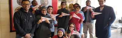 Honors Program Students with Flags