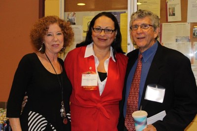 Retired Faculty members Gloria Waldman and Jack Schlein with York Alum Brunilda Almodovar