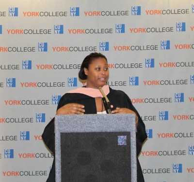 York College Association President Tracy Bowes extend Greetings