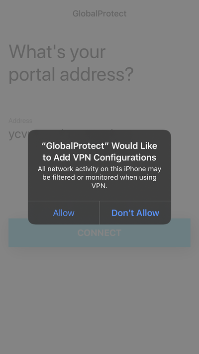 gP asks for permission to be added to global vpn settings