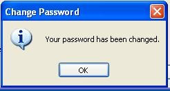 Change Password Your password has been changed Screenshot