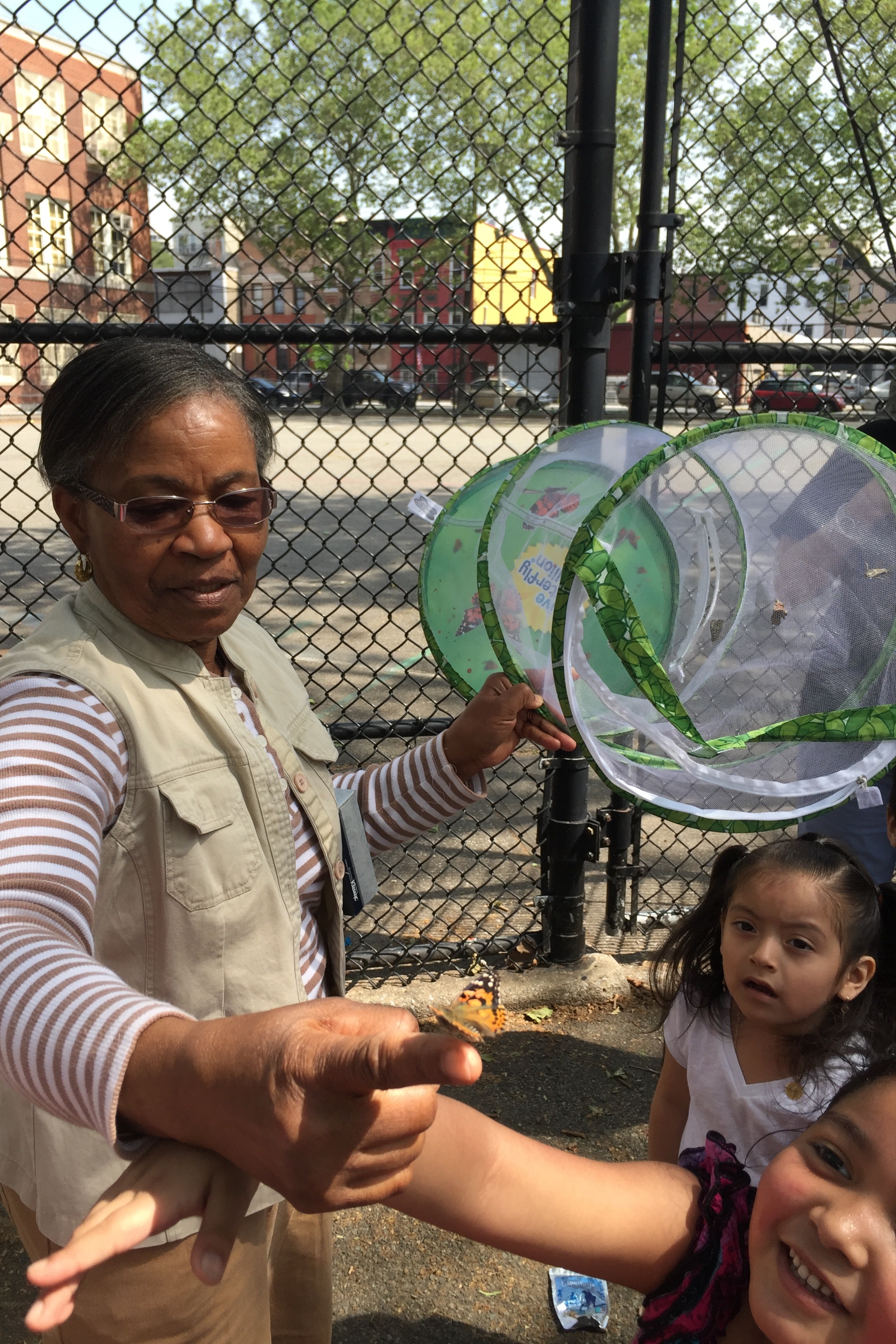 Anne Marie Cazeau working with kids