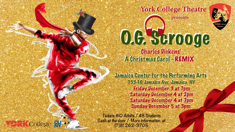 Hip-Hop adaptation of A Christmas Carol at JPAC, 153-10 Jamaica Ave, Dec. 3-5.  More information at (718) 262-3705.