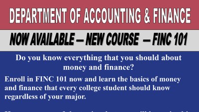 Depart. Of Accounting and Finance