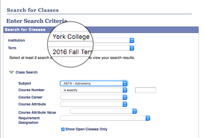 cunyfirst class search