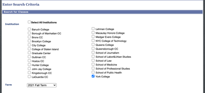Course Schedule - Office of the Registrar - York College