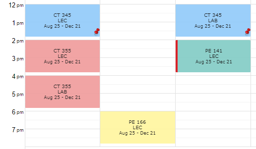  Schedule Builder sample 2