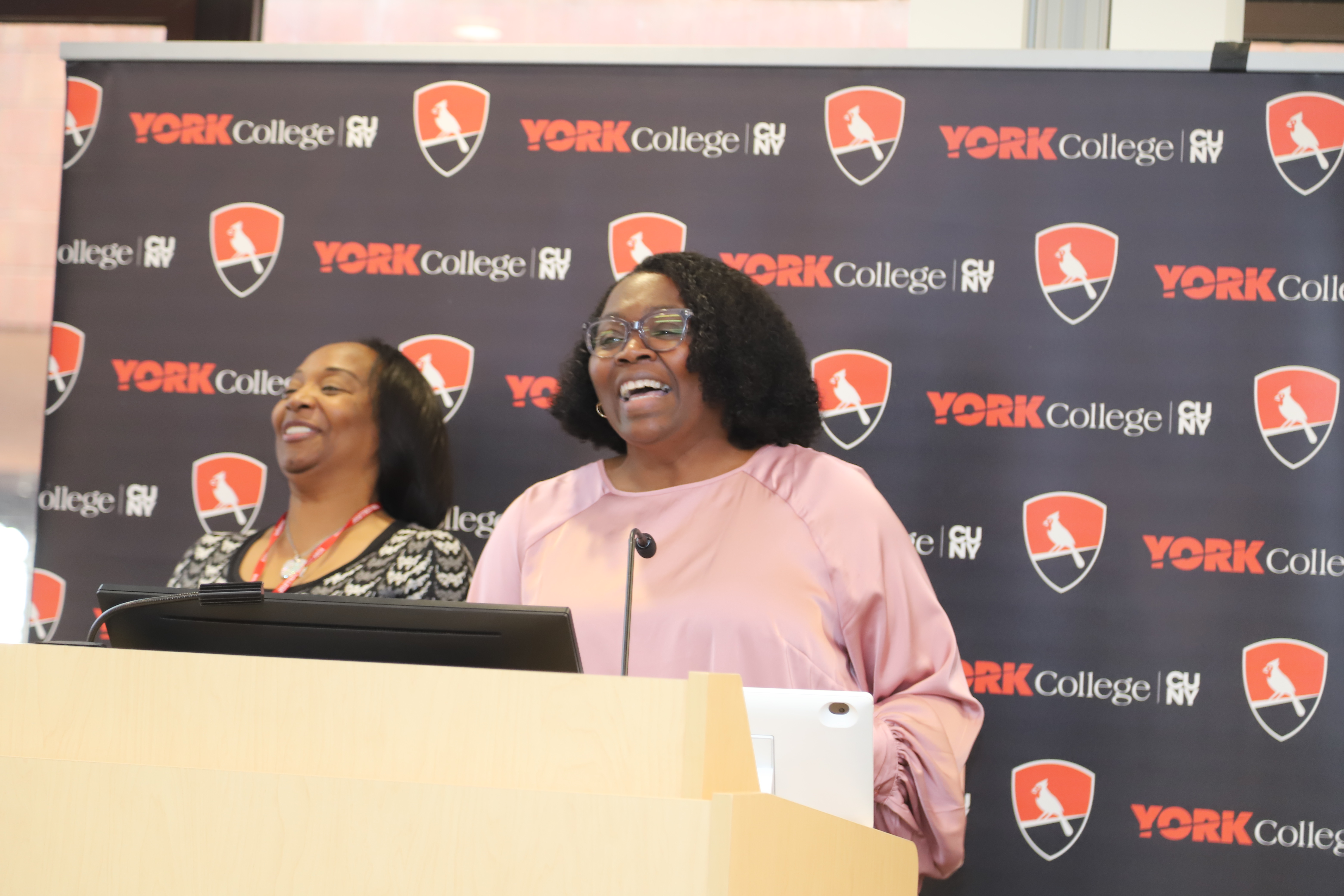 Prof. Shirell Roeback and Dr. Jennette Allen Mccombs presenting at the 2023 Assessment Celebration Event