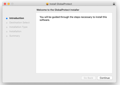 running pa gp installer macOS