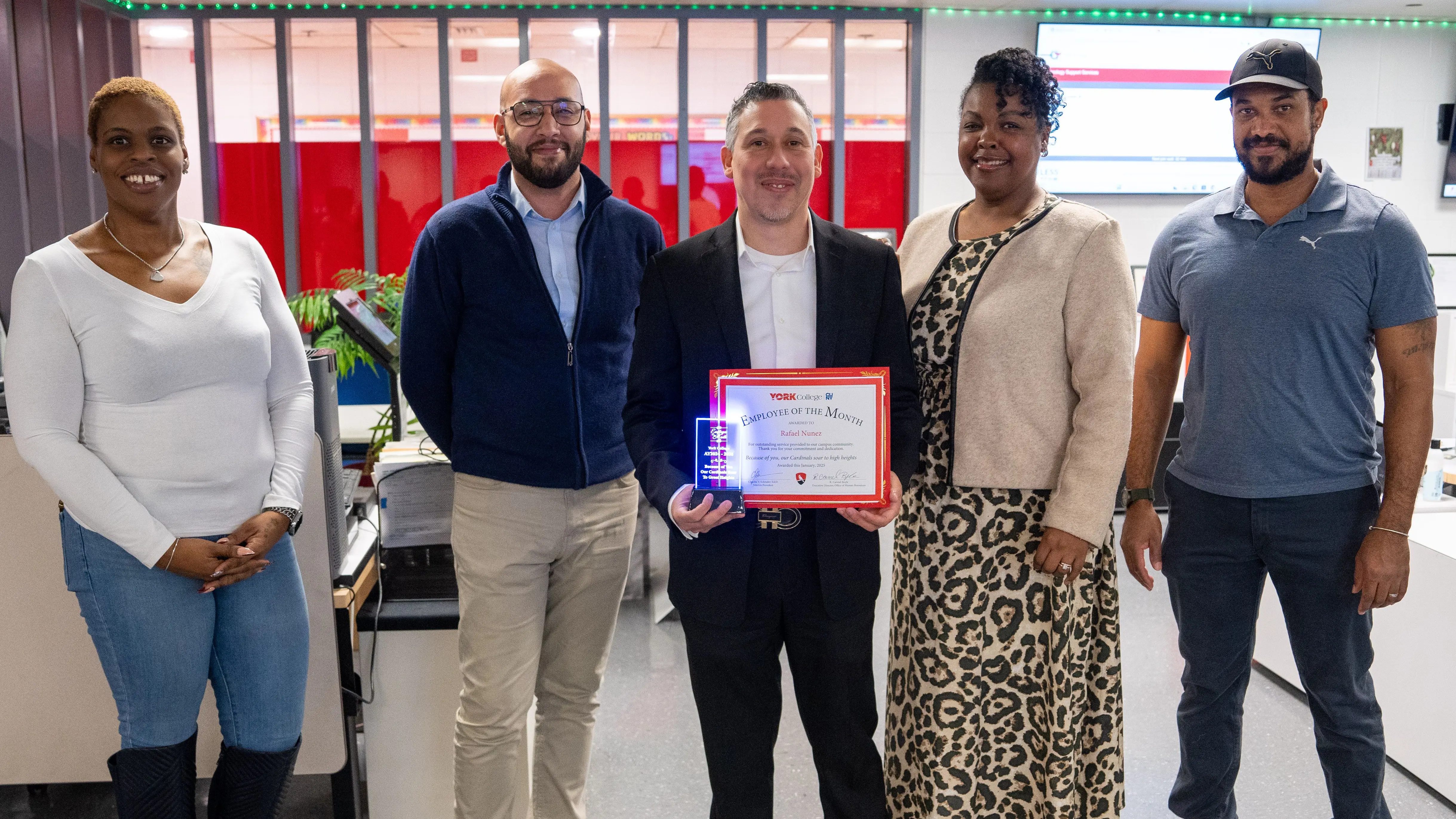 Rafael Nunez and Employee of the Month Committee