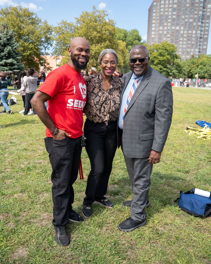 Director Hopeton Allen, Vice President Karen Williams and Michel Hodge, university dean for special programs at CUNY