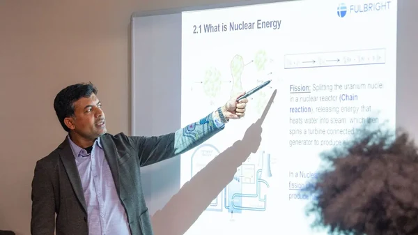 Dr. Moniruzzaman during his presentation.
