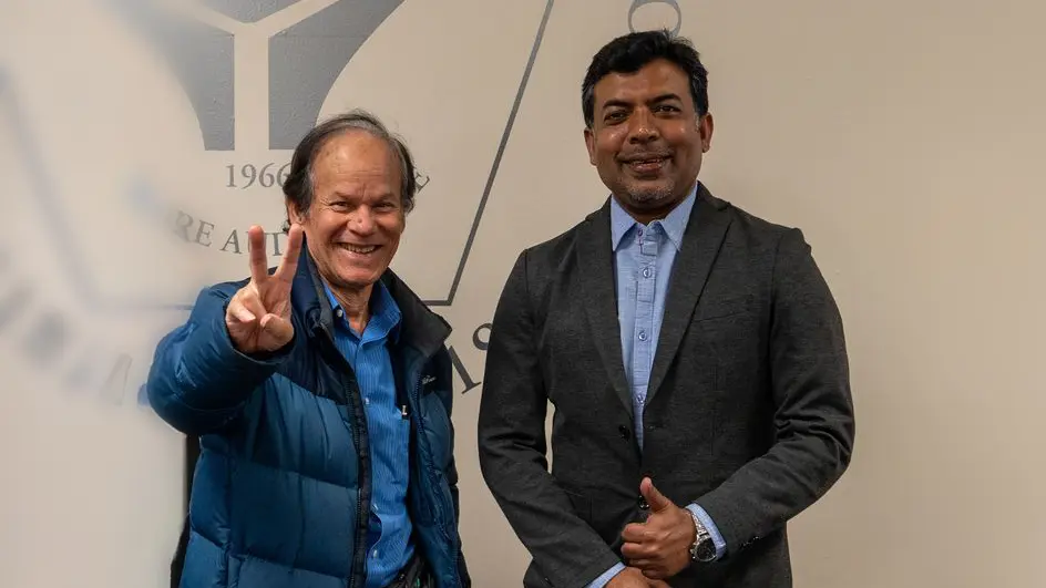 Dr. Nazrul Khandaker left and Dr. Mohammad Moniruzzaman