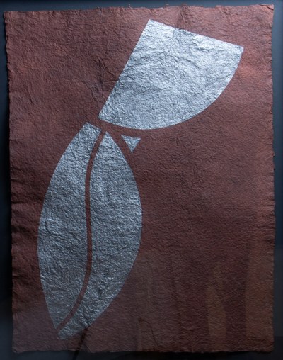 2021, graphite on flax paper tinted with iron oxide.