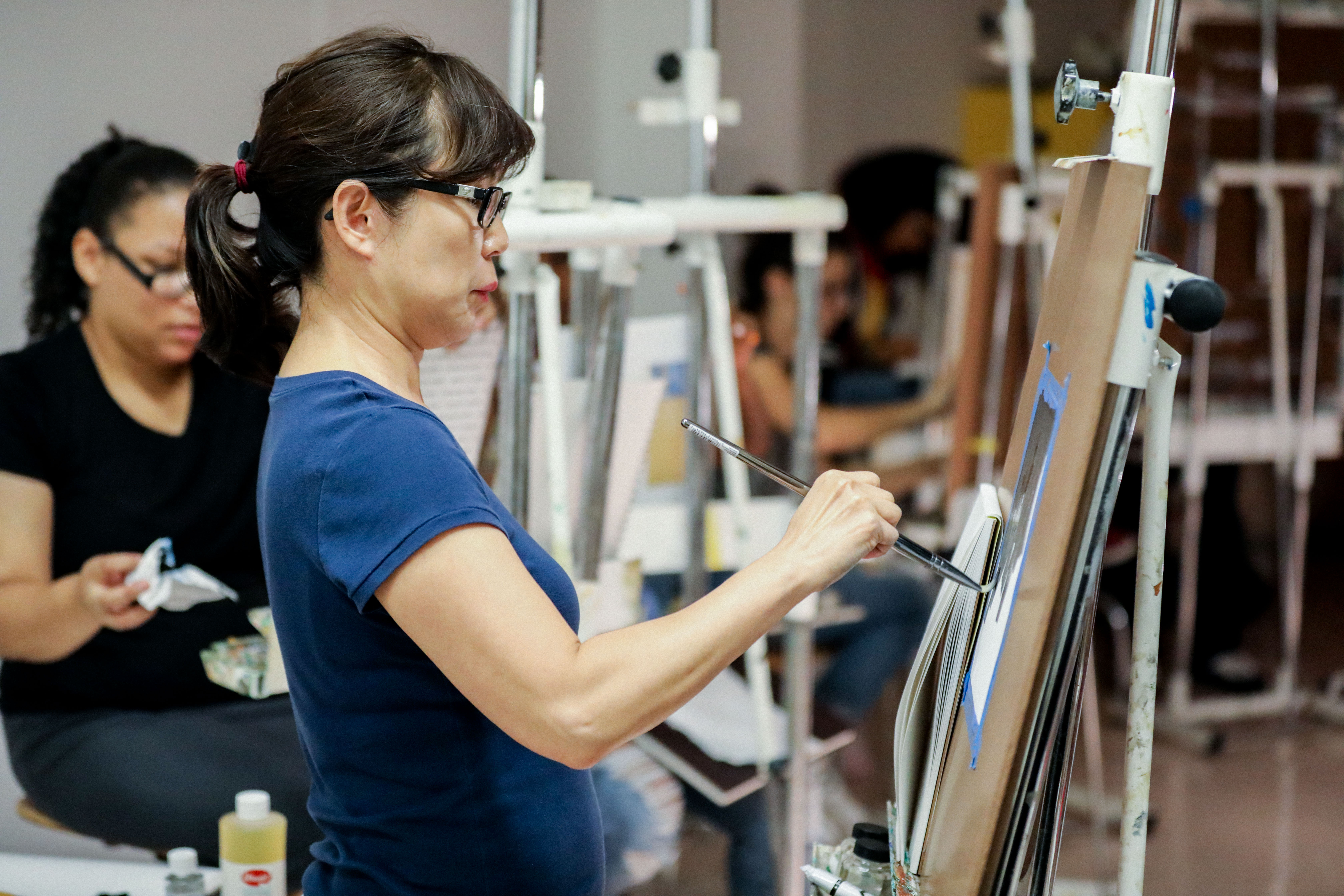 A student working in one of Prof. Buxenbaum's classes. Photograph by Laura S. Fuchs.