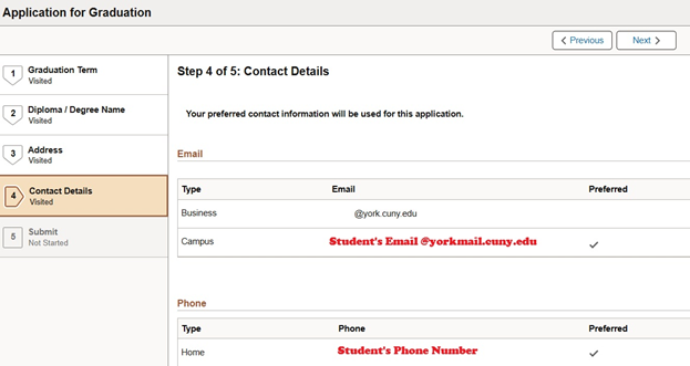 Application for Graduation step 4