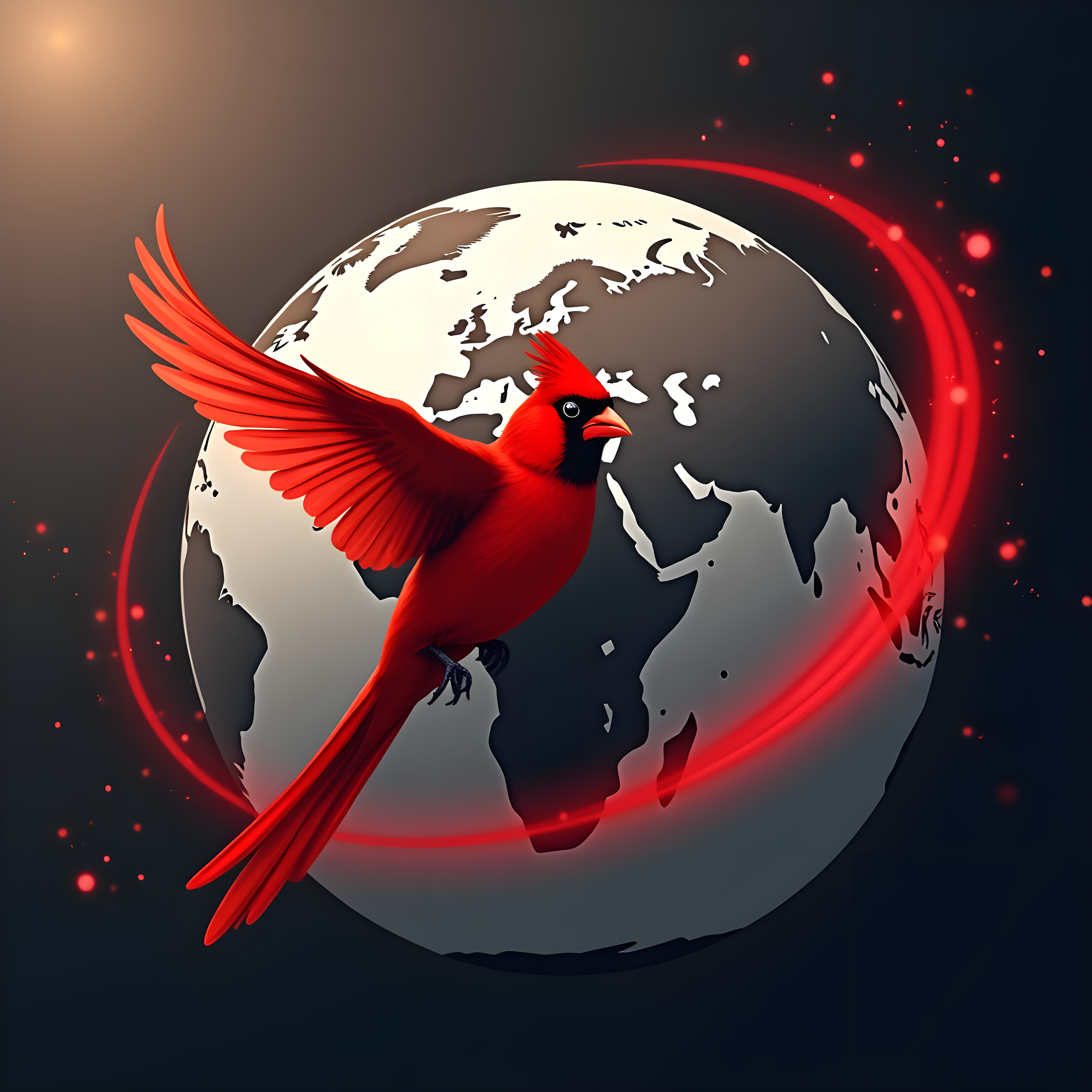 bird flying around the word